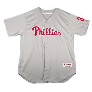 Majestic Phillies Halladay 34 Mens 54 Gray Authentic Jersey Y2K 2XL